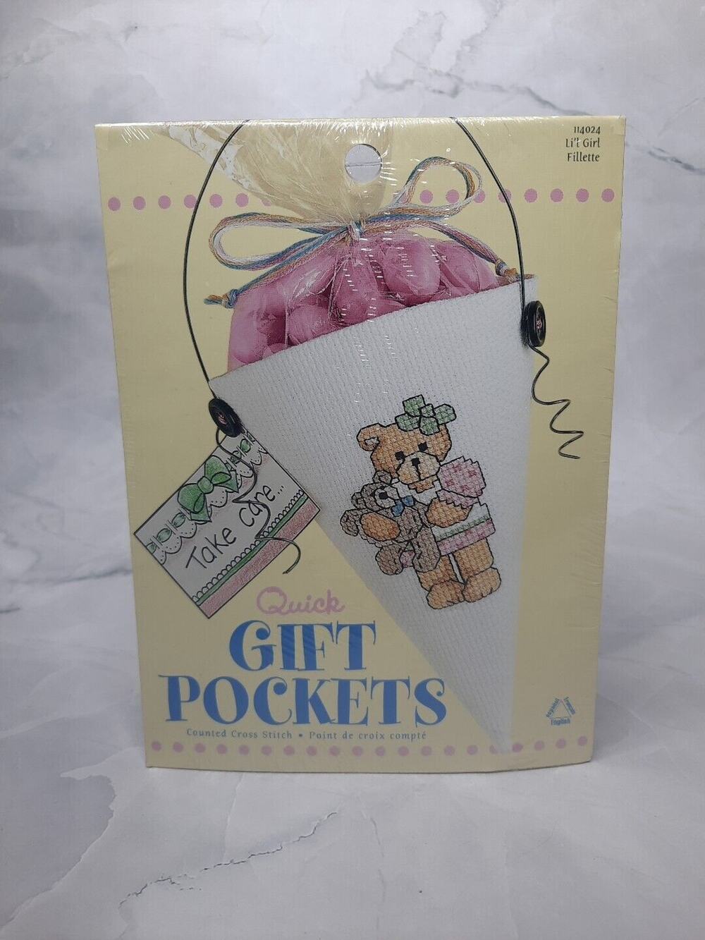 Leisure Arts Counted Cross Stitch Kit Li'l Girl Quick Gift Pockets